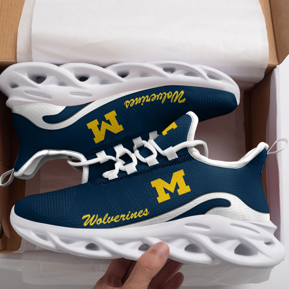 Michigan Wolverines White Max Soul Shoes For Fan Gifts For Fan Gifts CH