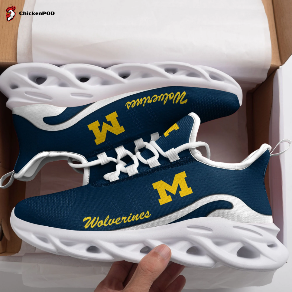 Michigan Wolverines White Max Soul Shoes For Fan Gifts For Fan Gifts CH