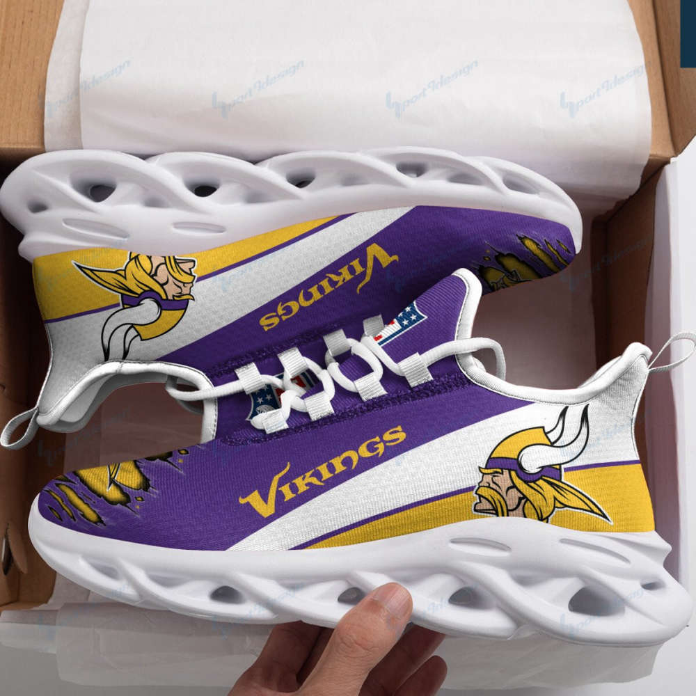 Minnesota Vikings White Max Soul Shoes For Fan Gifts For Fan Gifts CH