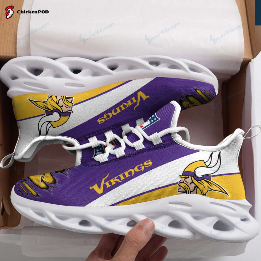 Minnesota Vikings White Max Soul Shoes For Fan Gifts For Fan Gifts CH