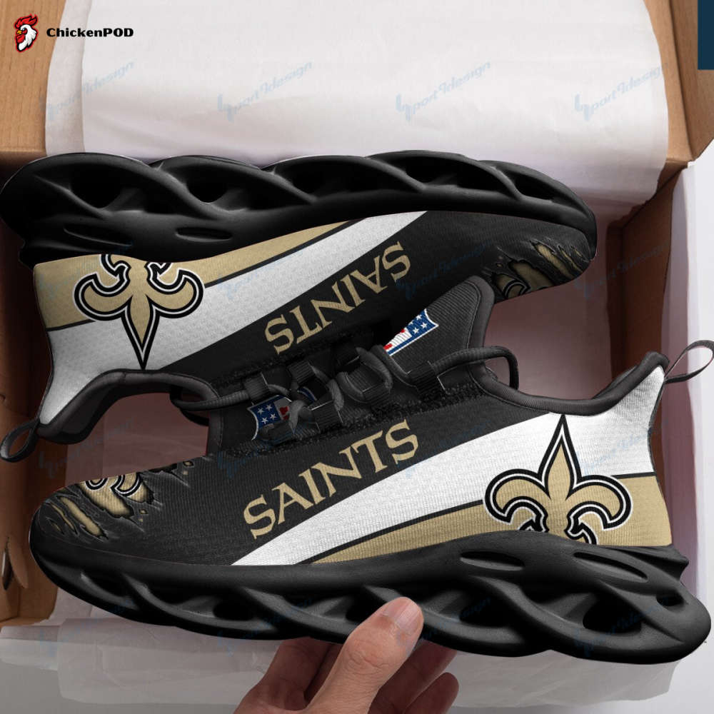 New Orleans Saints Black Max Soul Shoes For Fan Gifts CH