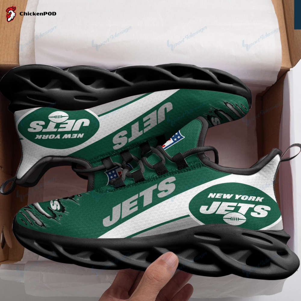 New York Jets Black Max Soul Shoes For Fan Gifts For Fan Gifts CH