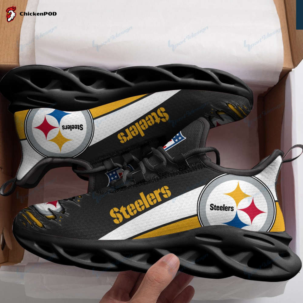 Pittsburgh Steelers Black Max Soul Shoes For Fan Gifts For Fan Gifts CH