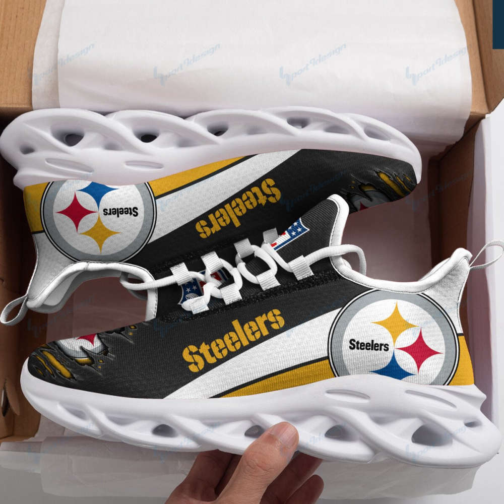 Pittsburgh Steelers White Max Soul Shoes For Fan Gifts For Fan Gifts CH