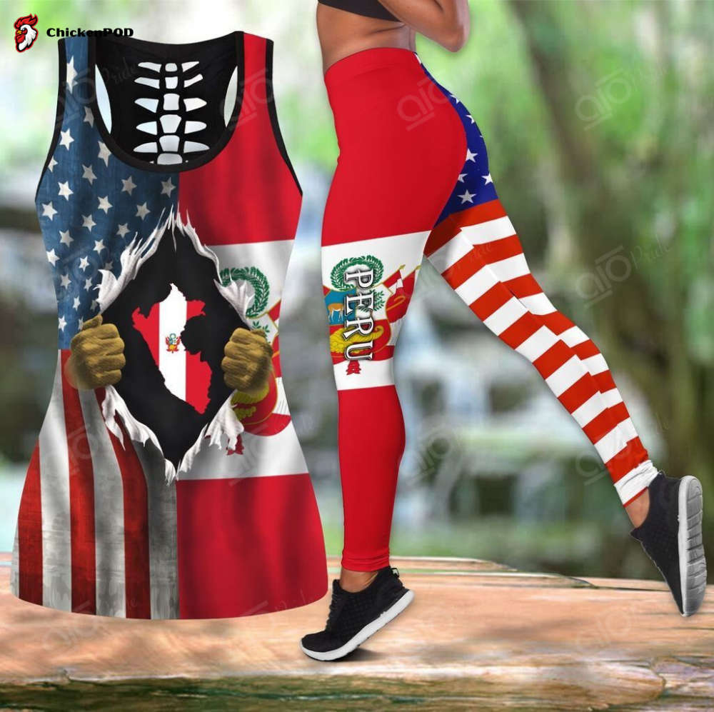 Sport Gift – America – Peru In Me Hollow Tank Top or Legging