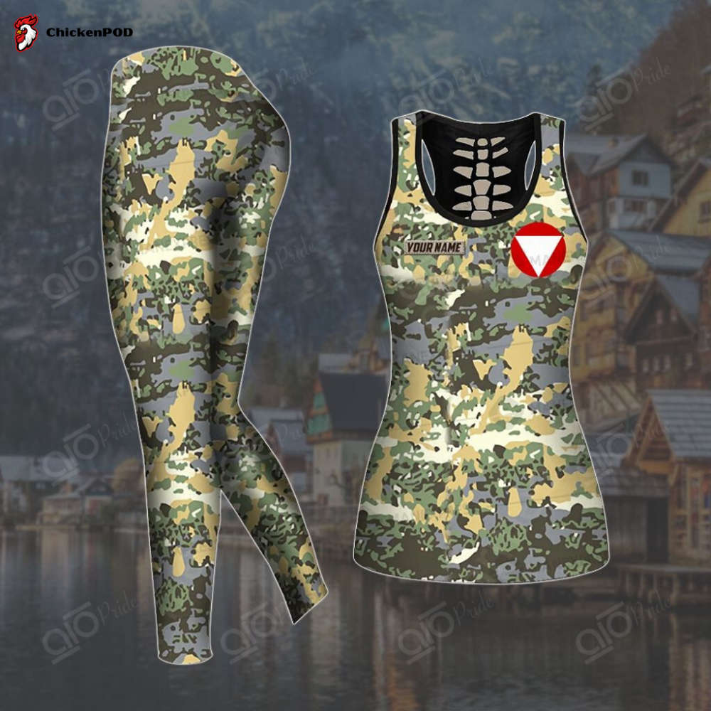 Sport Gift – Customize Austrian Army Camo Hollow Tank Top or Legging