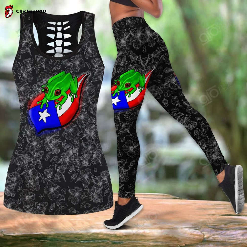 Sport Gift – Habiscus Frog Leaf Puerto Rico Hollow Tank Top Or Legging