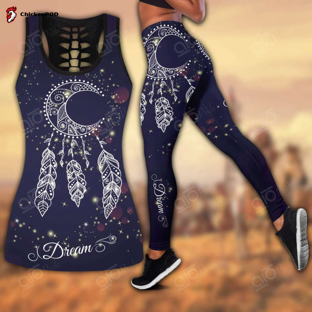 Sport Gift Native Wolf 3D Hollow Tank Top Or High Waist Leggings