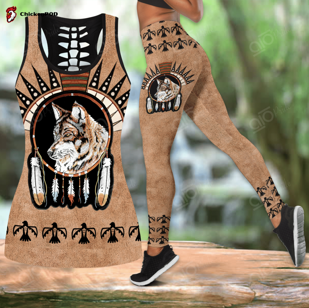 Sport Gift Native American 3D Hollow Tank Top Or High Waist Leggings