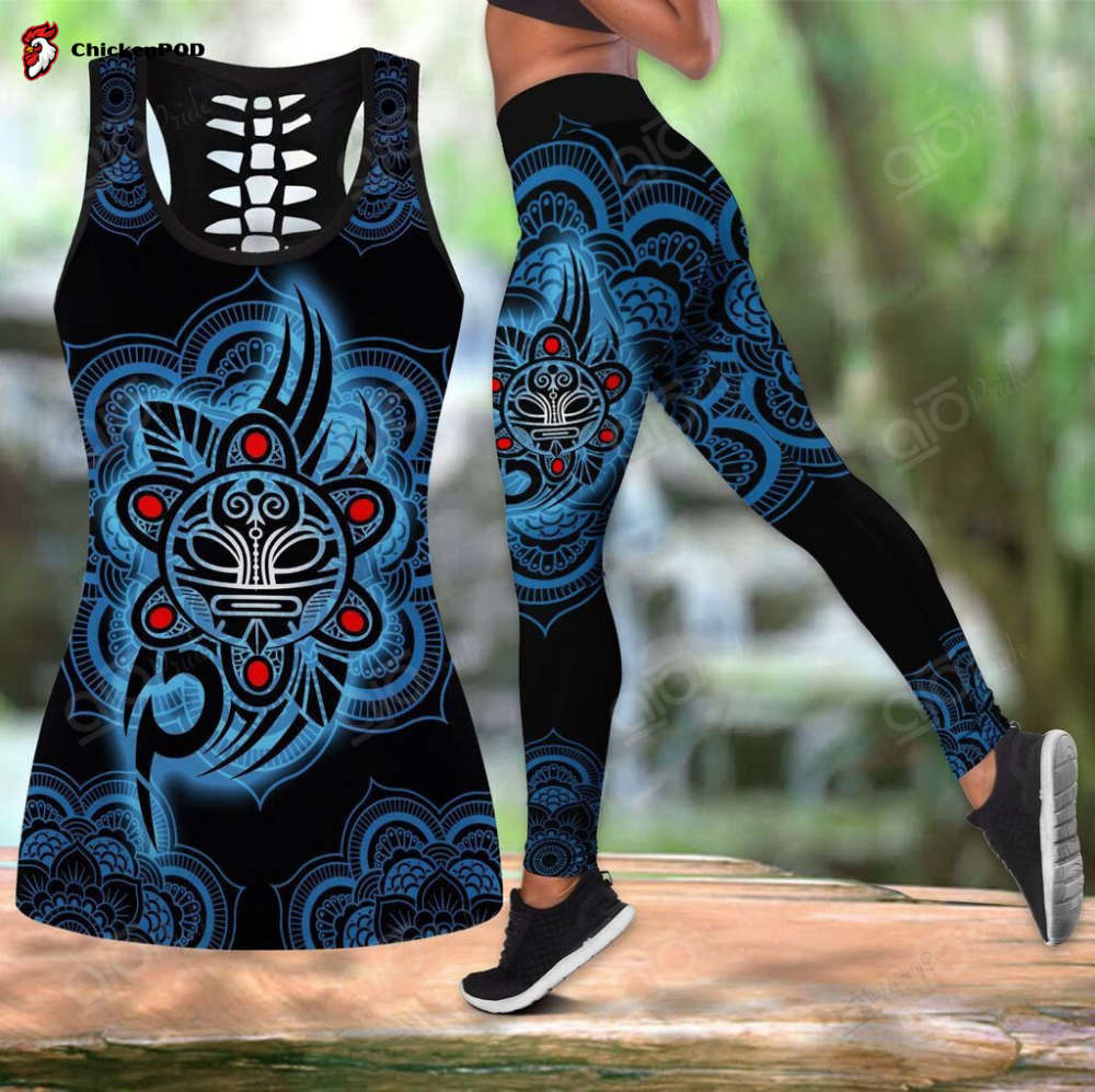 Sport Gift – Taino Sun Tribal Puerto Rico Hollow Tank Top Or Legging