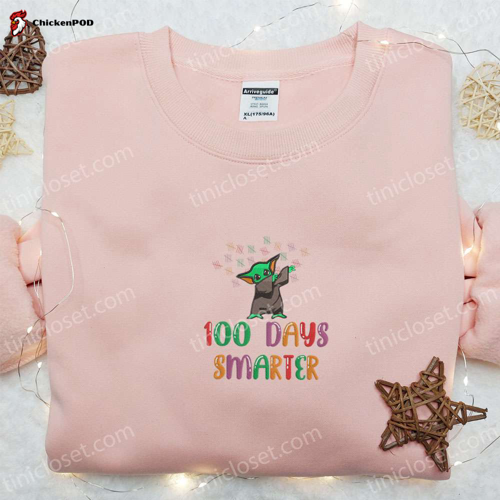 100 Days Smarter Baby Yoda Dabbing Shirt & Hoodie: Back to School Gift Idea