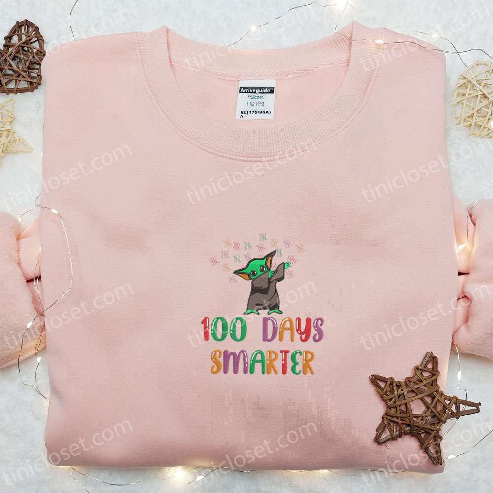 100 Days Smarter Baby Yoda Dabbing Shirt & Hoodie: Back to School Gift Idea