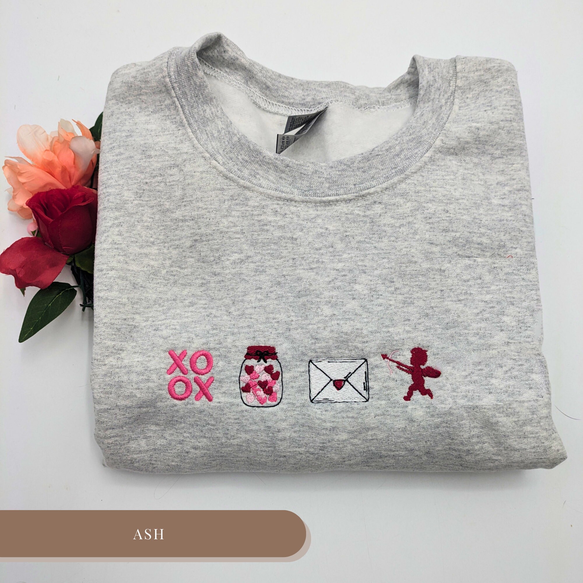 Valentine Things Embroidered Sweatshirt – Heart & Love Design for Valentines Day