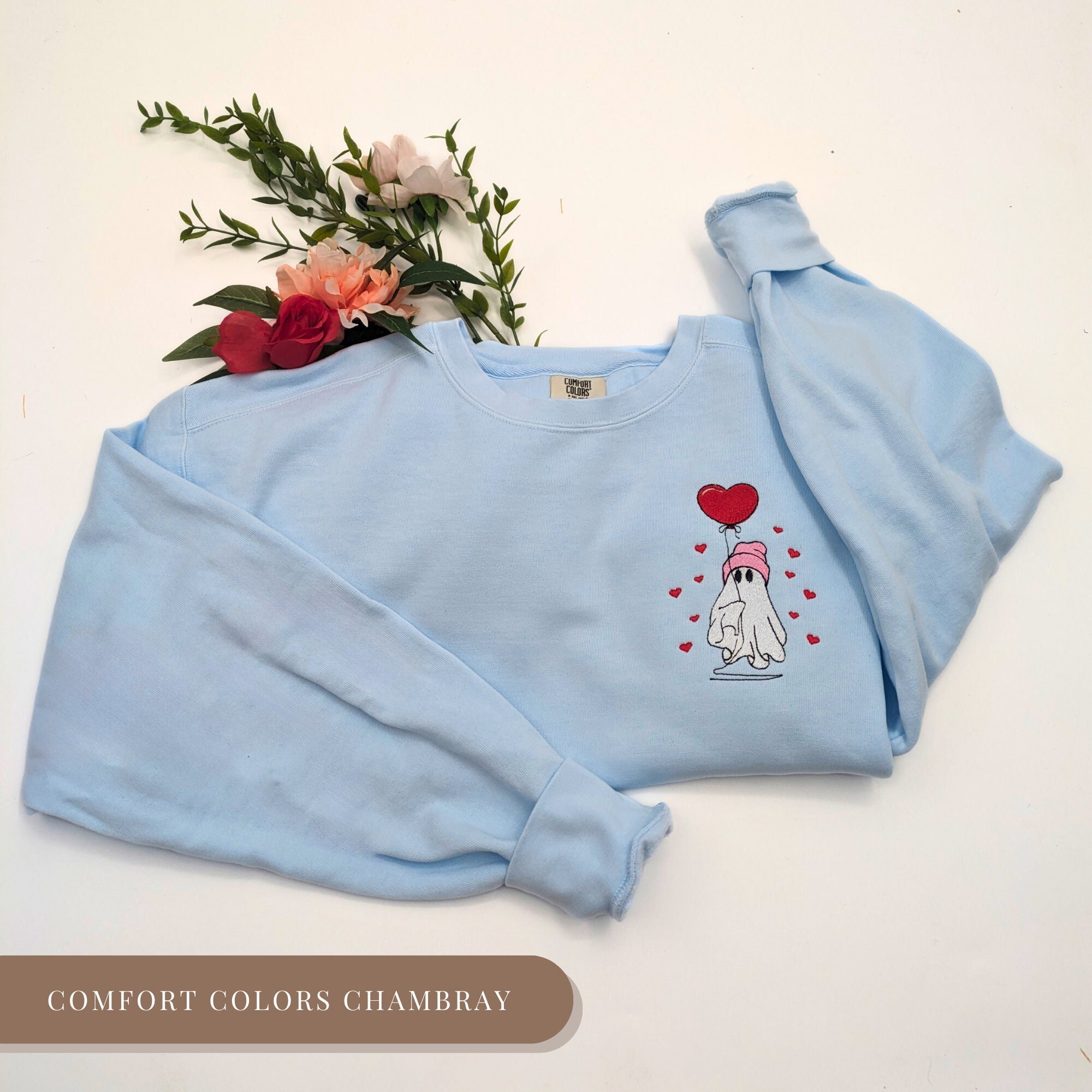 Valentine Things Embroidered Sweatshirt – Heart & Love Design for Valentines Day