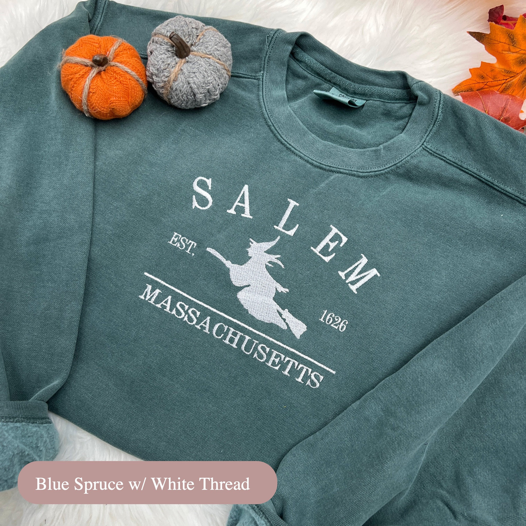 Salem Sweatshirt: Embroidered Halloween Witches Brew – Massachusetts City