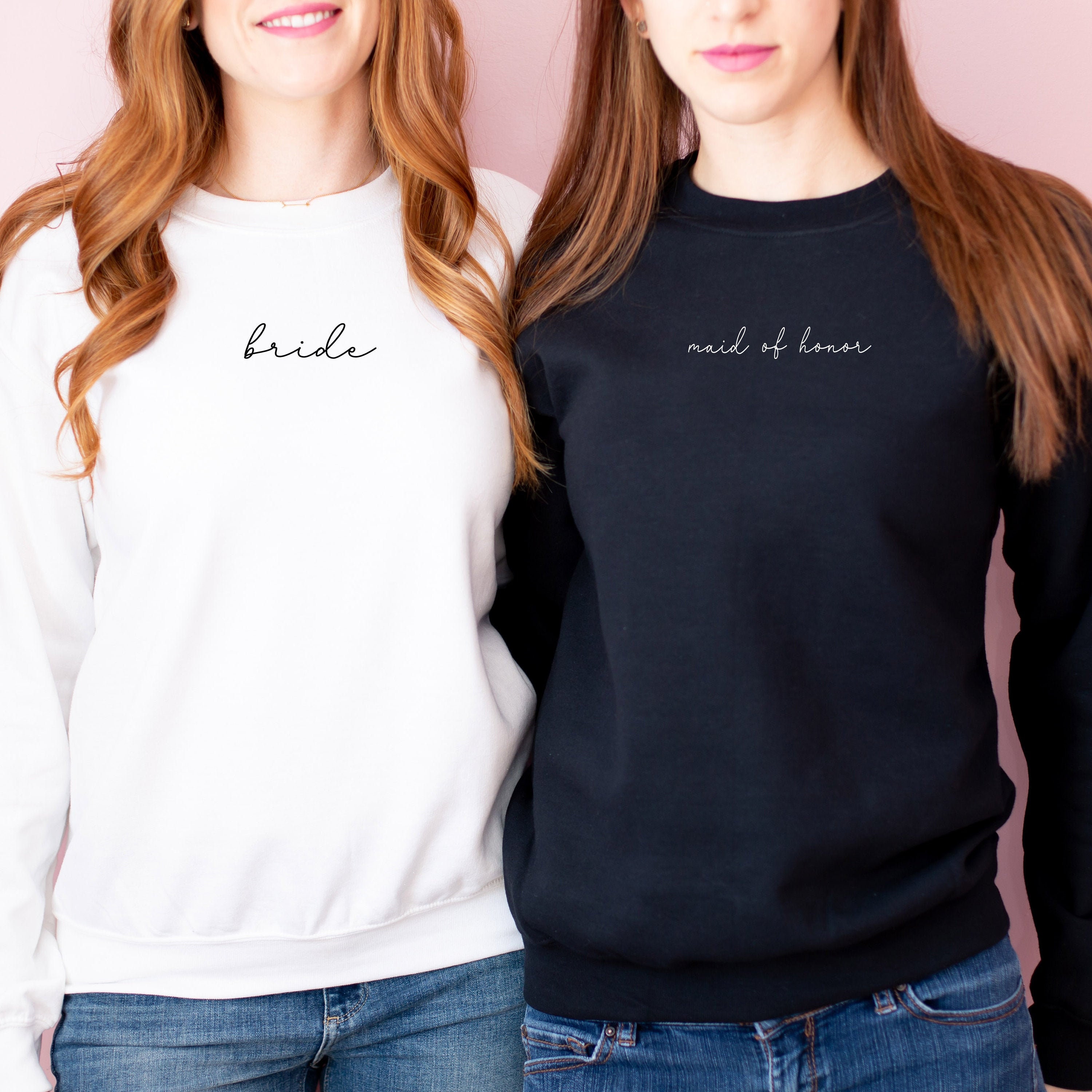 EMBROIDERED Maid of Honor Sweatshirt Bride Squad Apparel – Perfect Maid of Honor Proposal Gift