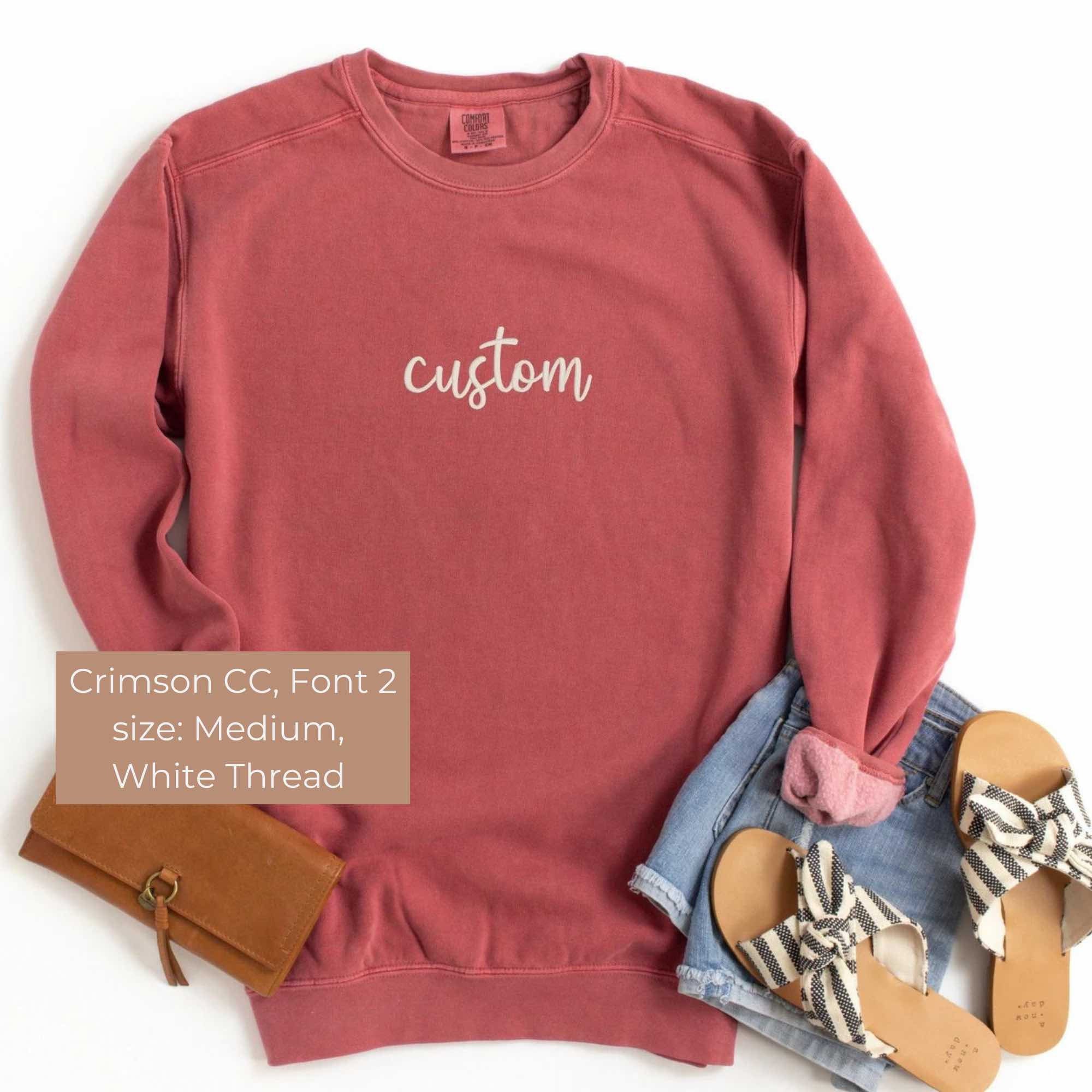 Custom Embroidered Sweatshirt Comfort Colors® Personalized Gift for Bride & Engagement