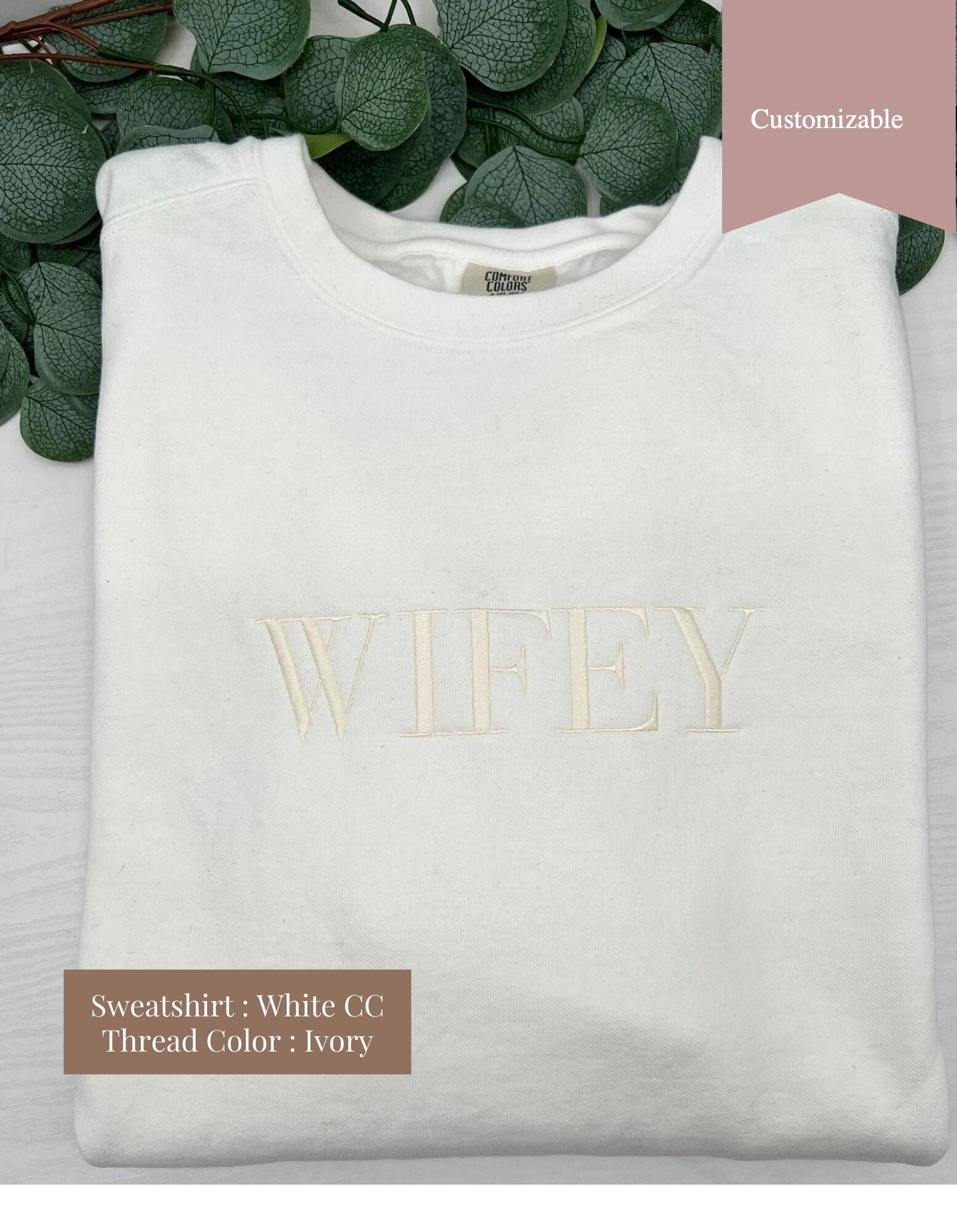 Custom Embroidered Comfort Colors® Bride Sweatshirt – Mrs Crew Bridal & Engagement Gift