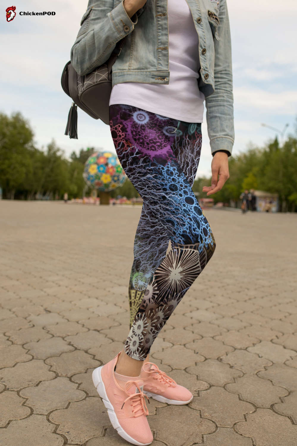 3D All Over Print Art Coral Legging