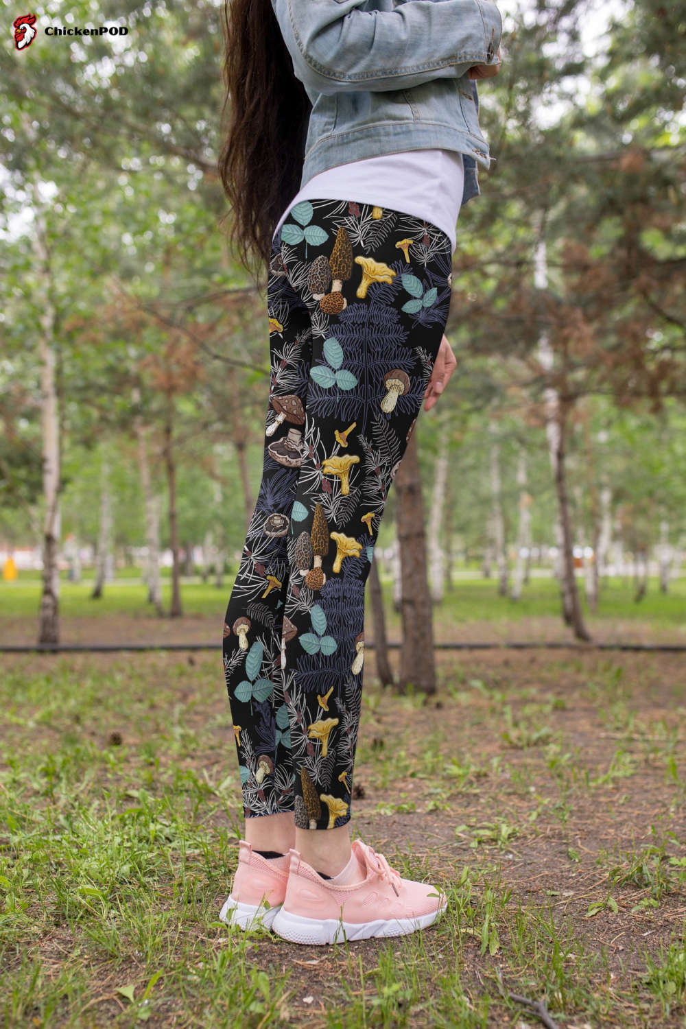 3D All Over Print Mushrooms and leaves of forest trees Legging DC Fashion