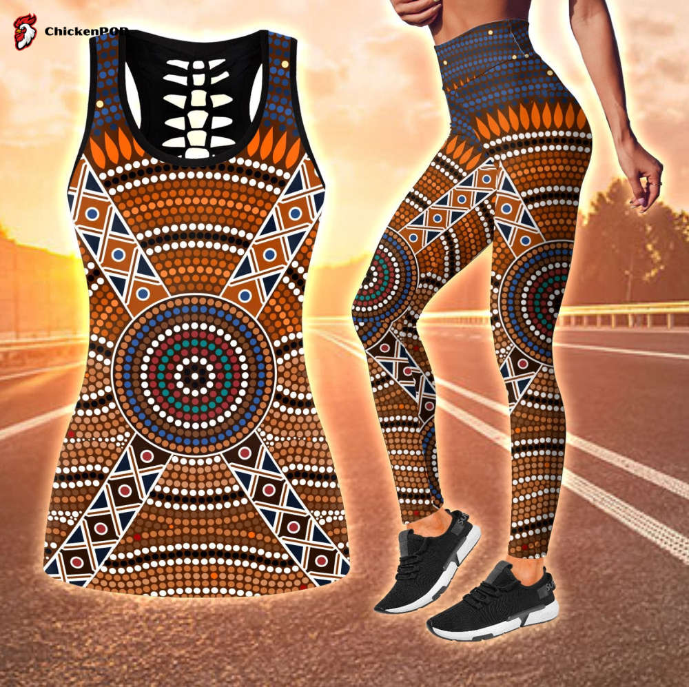 Aboriginal Australia Indigenous Painting Art Combo (Legging+Tank)