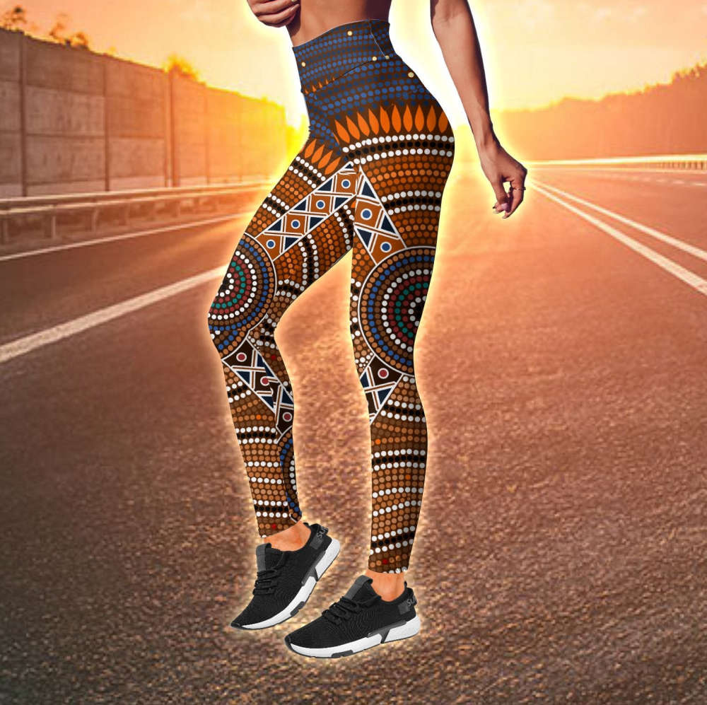 Aboriginal Australia Indigenous Painting Art Combo (Legging+Tank)