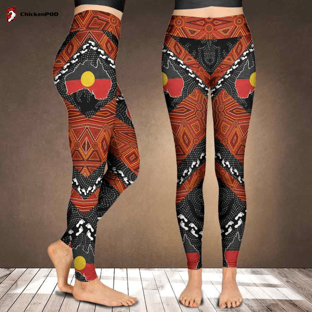 Aboriginal dots Zip pattern printed leggings