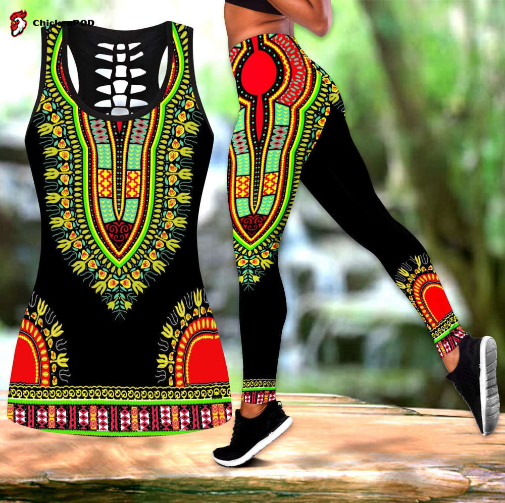 African Dashiki Pattern 3D Over Printed Legging & Tank top For Women Sport Gifts