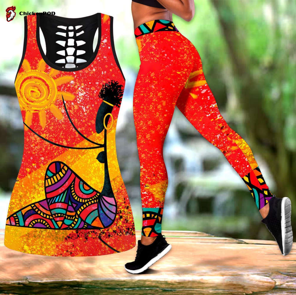 African Girl and Star Legging & Tank top For Women Sport Gifts