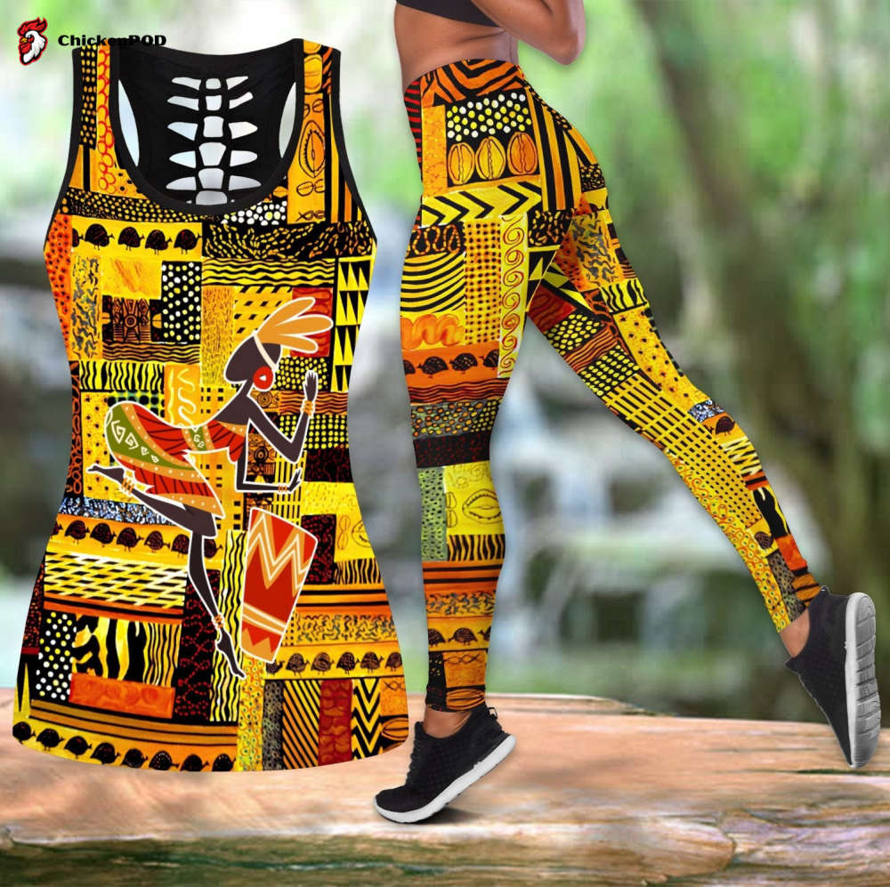 African Girl Dance Pattern Legging & Tank top