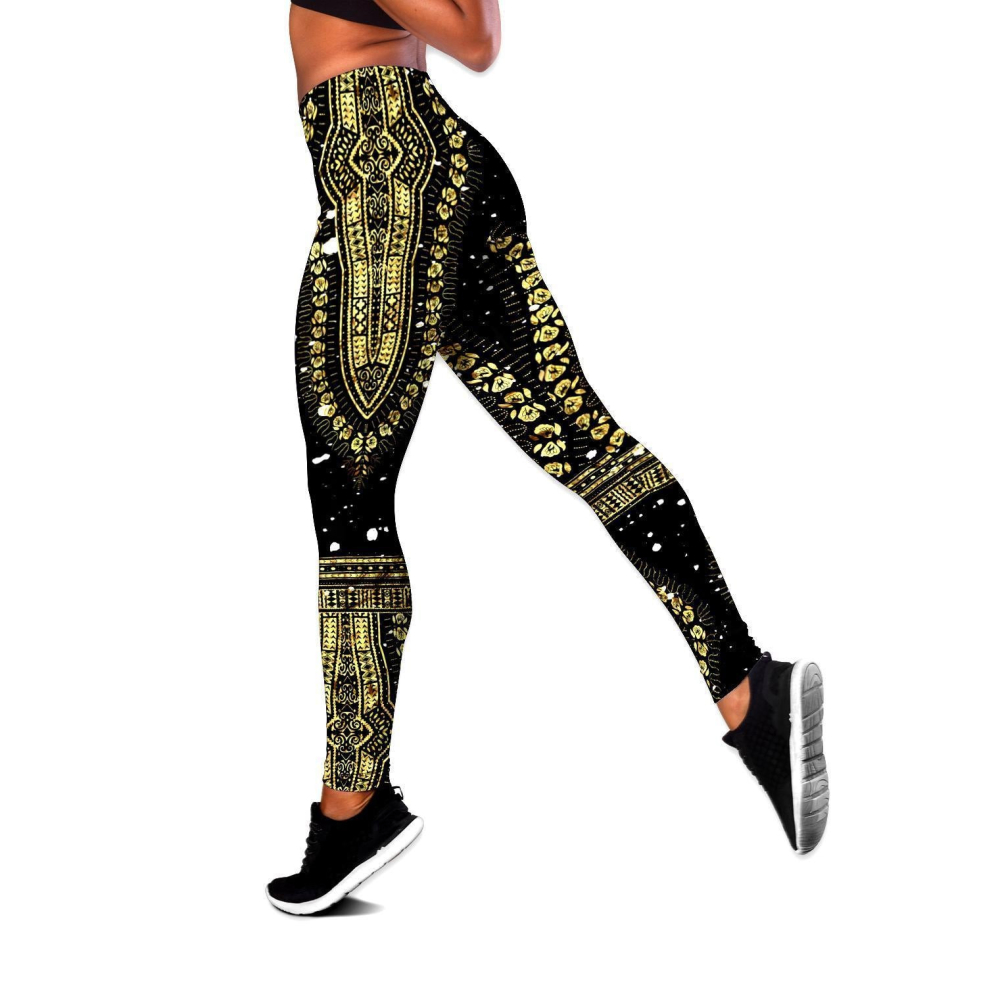 African Golden Luxury Pattern III Legging & Tank top