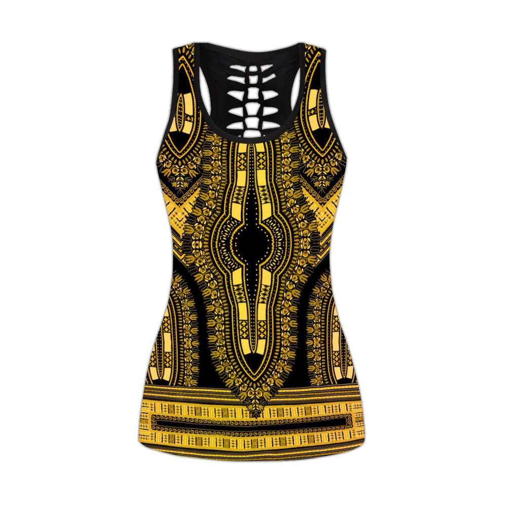 African Golden Pattern Legging & Tank top