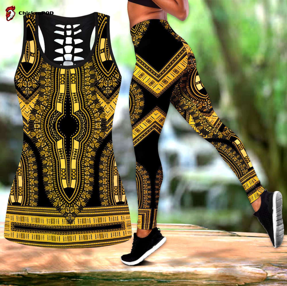 African Golden Pattern Legging & Tank top