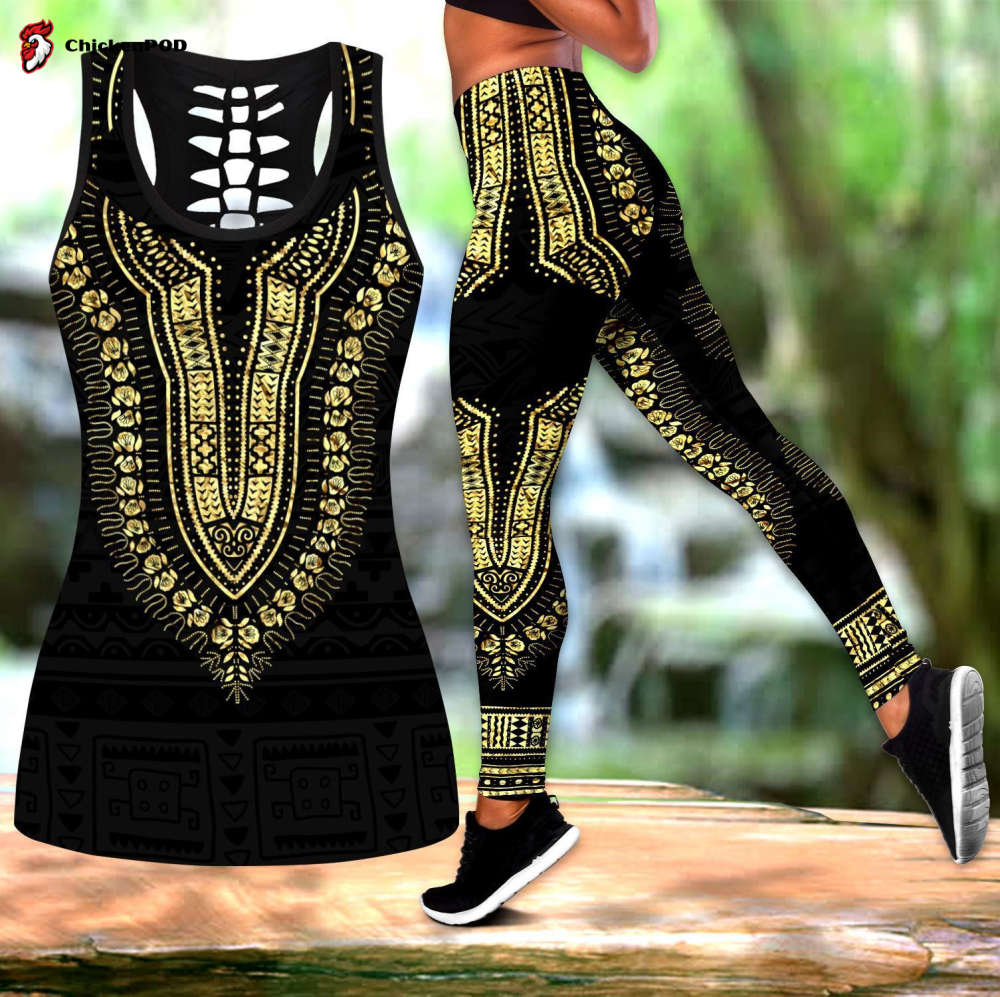 African Luxury Pattern Legging & Tank top For Women Sport Gifts