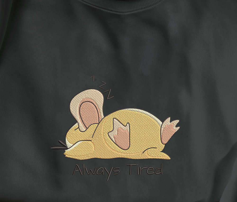 Always Tired Psyduck Embroidered Sweatshirt – Perfect Christmas & Birthday Gift!