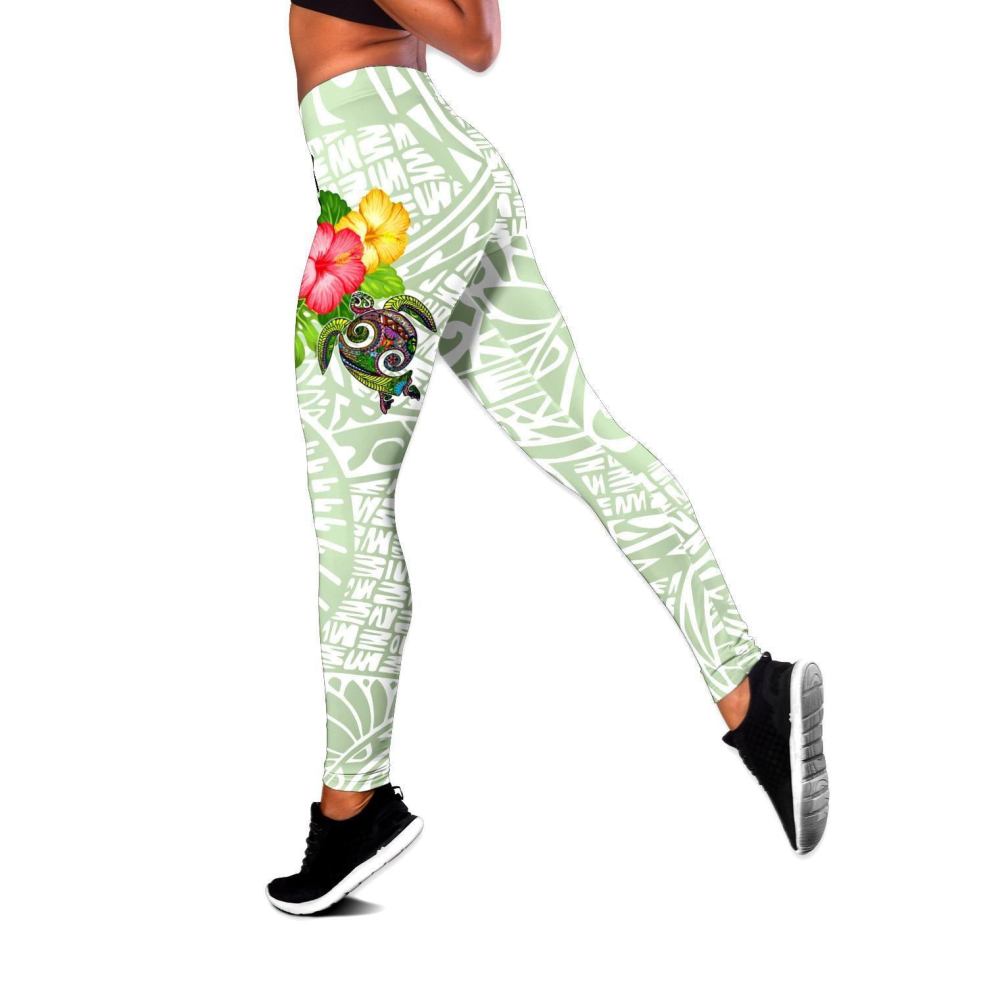 Amazing Fall In The Wave Polynesian 3D Over Printed Legging & Tank top For Women Sport Gifts ML