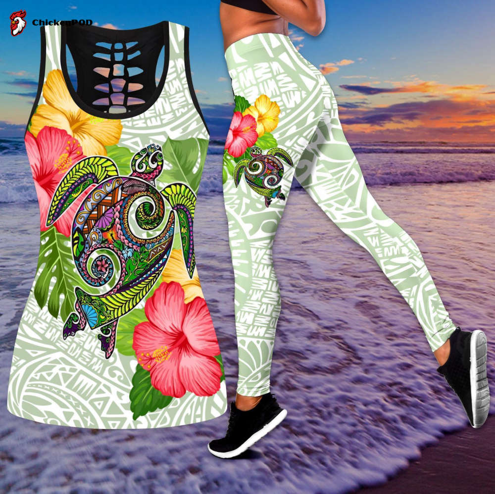 Amazing Fall In The Wave Polynesian 3D Over Printed Legging & Tank top For Women Sport Gifts ML