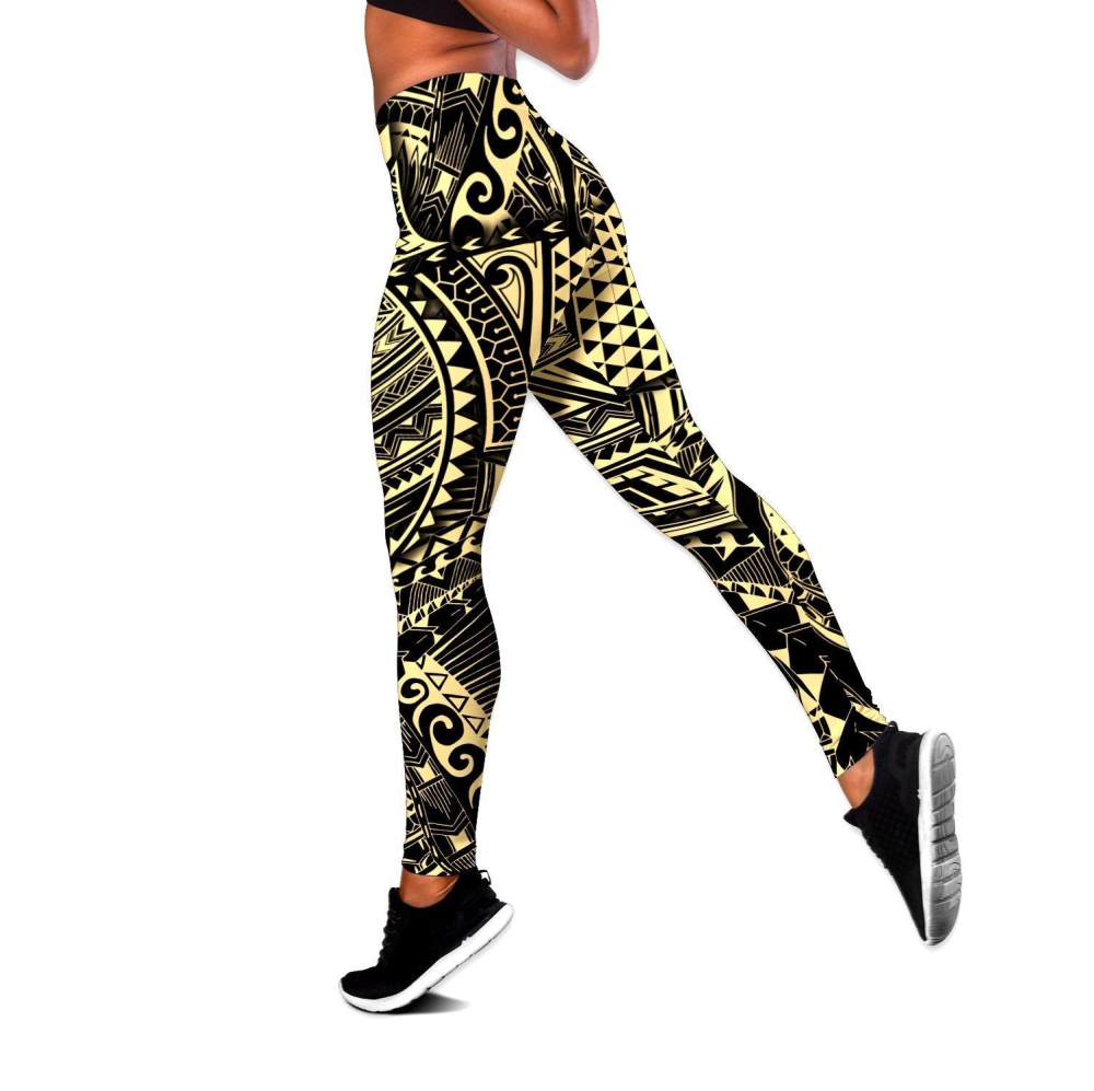 Amazing Polynesian Tattoo 3D All Over Printed Legging & Tank top For Women Sport Gifts-ML