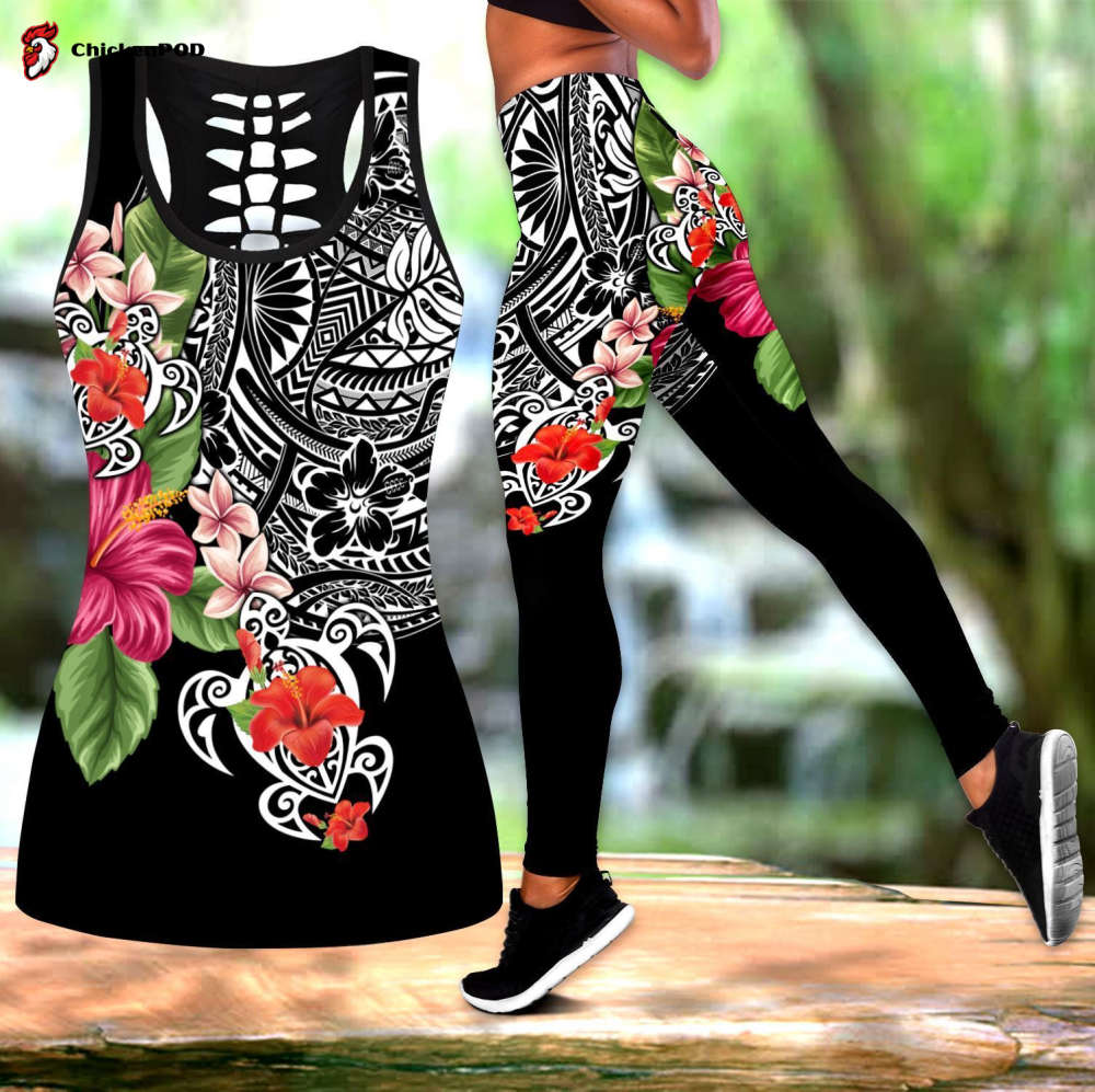 Amazing Polynesian Tattoo & Hibiscus Legging & Tank top-ML