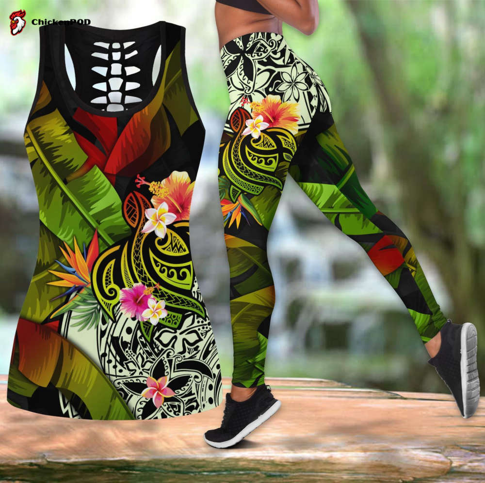 Amazing Turtle Polynesian Over Printed Legging & Tank top ML