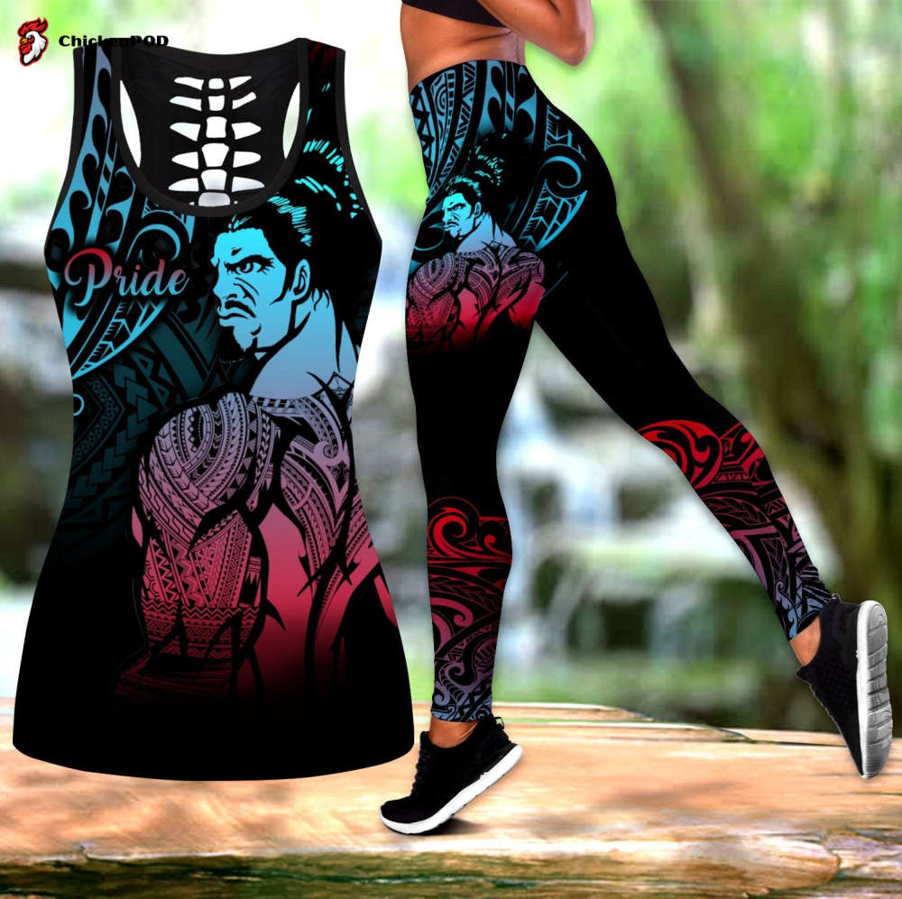 Amazing Warrior Pride Polynesian 3D Tattoo Legging & Tank top ML