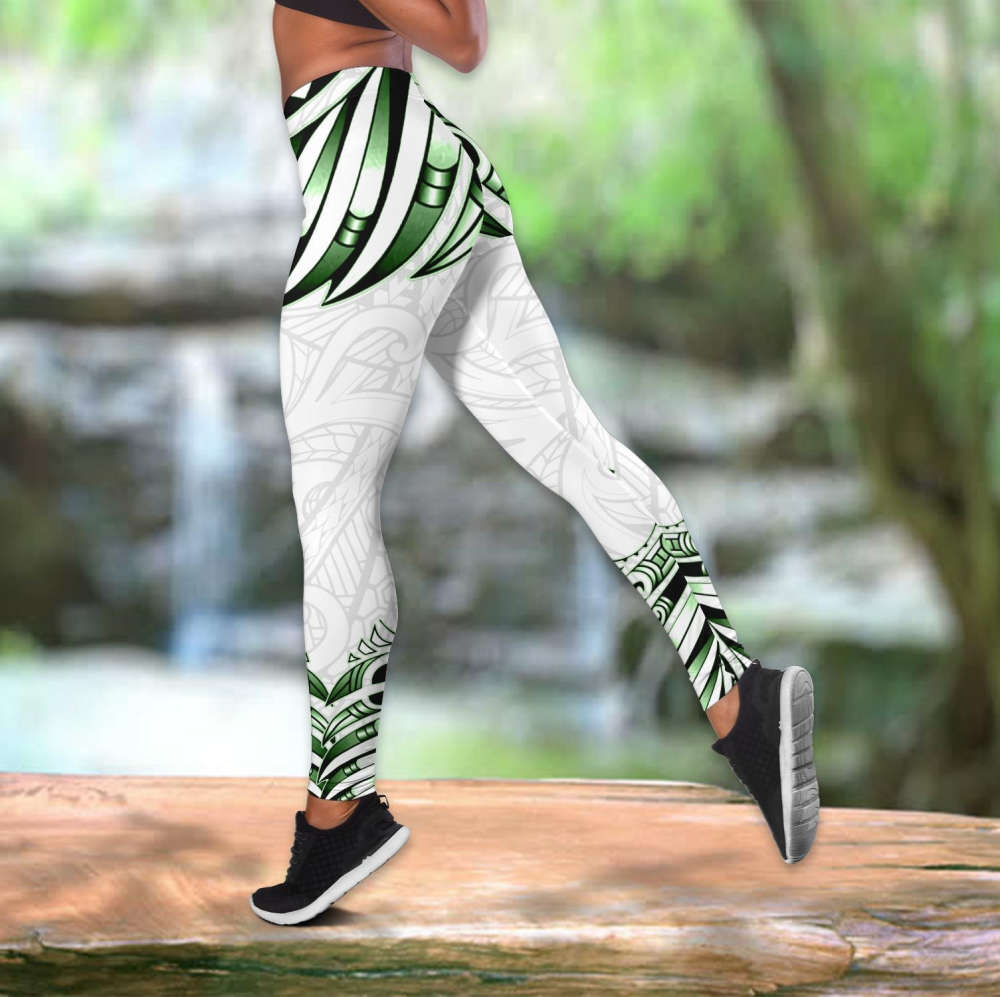 Aotearoa silver fern manaia paua shell combo outfit Legging + Tank For Women Sport Gifts