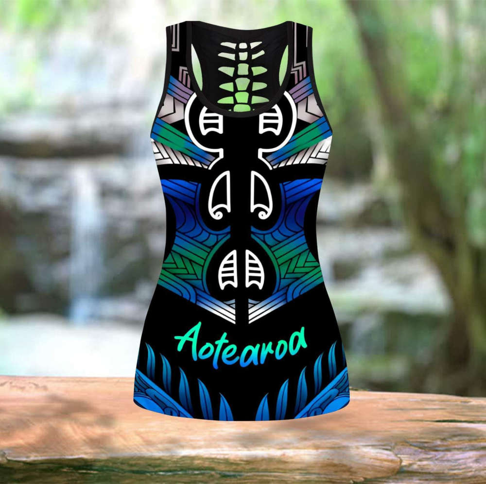 Aoteatoa New Zealand Maori tank top & leggings outfit For Women Sport Gifts