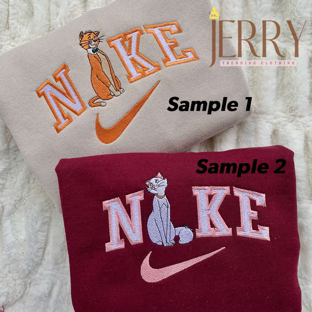 Stylish Aristocat Cat Nike Sweatshirt with Embroidered Design – Perfect for Feline Lovers!