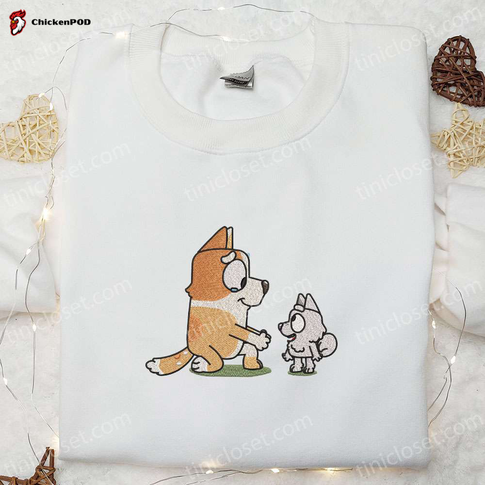 Aunty Brandy & Pom Pom Embroidered Shirt Bluey Cartoon Hoodie Best Family Gift Idea