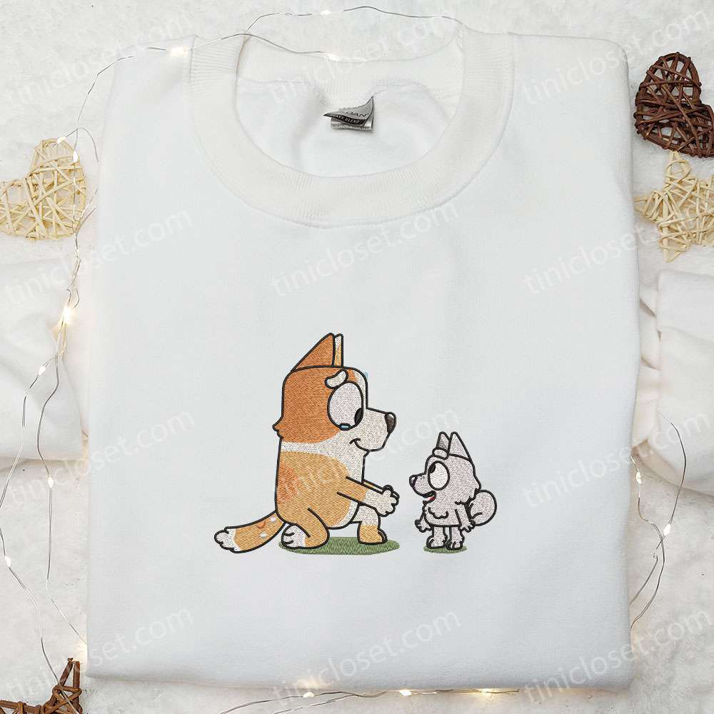 Aunty Brandy & Pom Pom Embroidered Shirt Bluey Cartoon Hoodie Best Family Gift Idea