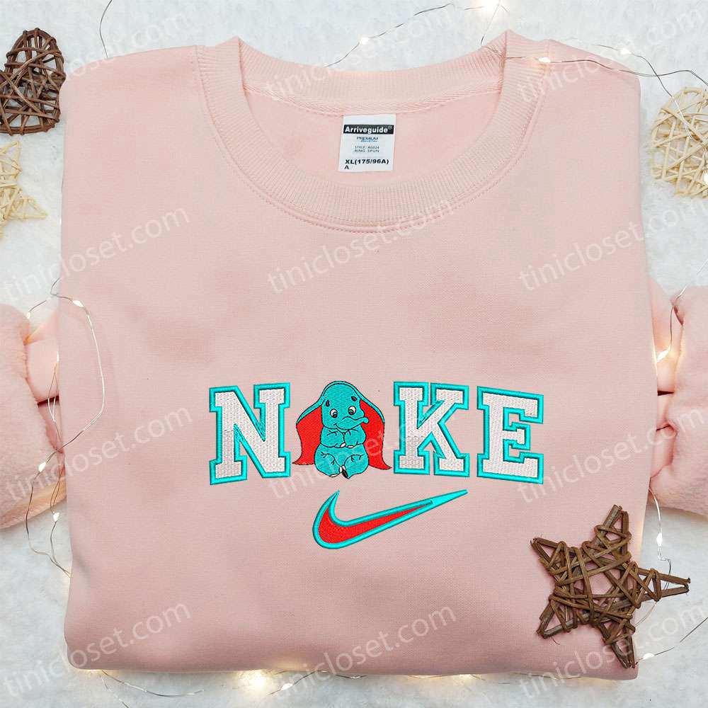 Custom Baby Dumbo x Nike Cartoon Embroidered Shirt – Best Birthday Gift Ideas