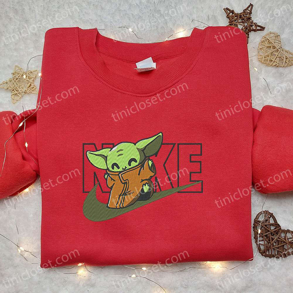 Baby Yoda x Nike Movie Embroidered Tshirt – Star Wars & Nike Inspired Shirt