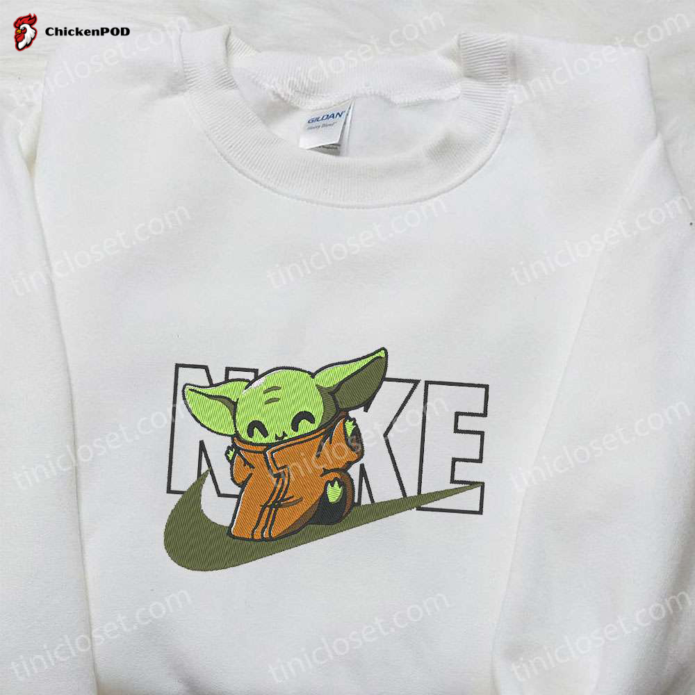 Baby Yoda x Nike Movie Embroidered Tshirt – Star Wars & Nike Inspired Shirt