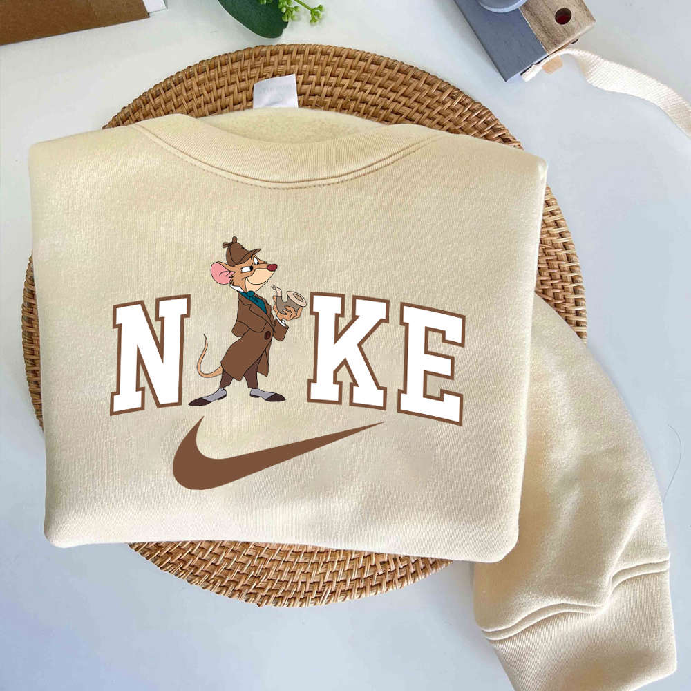 Christmas Grinch Santa Hat Nike Embroidered Sweatshirt: Festive Grinch Shirt